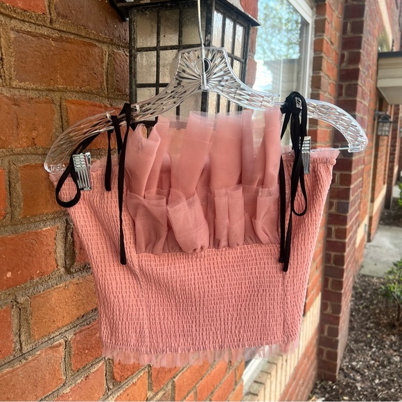 Endless Rose Tulle Crop Tank Top XS - Picture 7 of 12